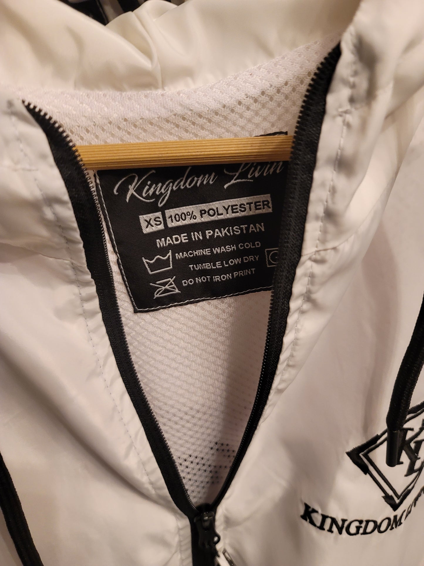 KDL Windbreaker White/Black Zip up