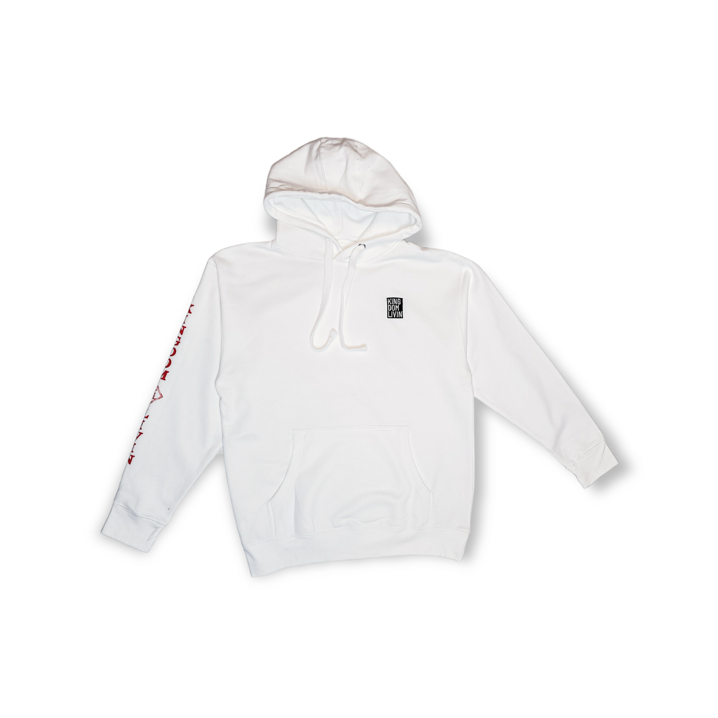 KDL Premium Pullover Hoodie ( White/ Black-Red)