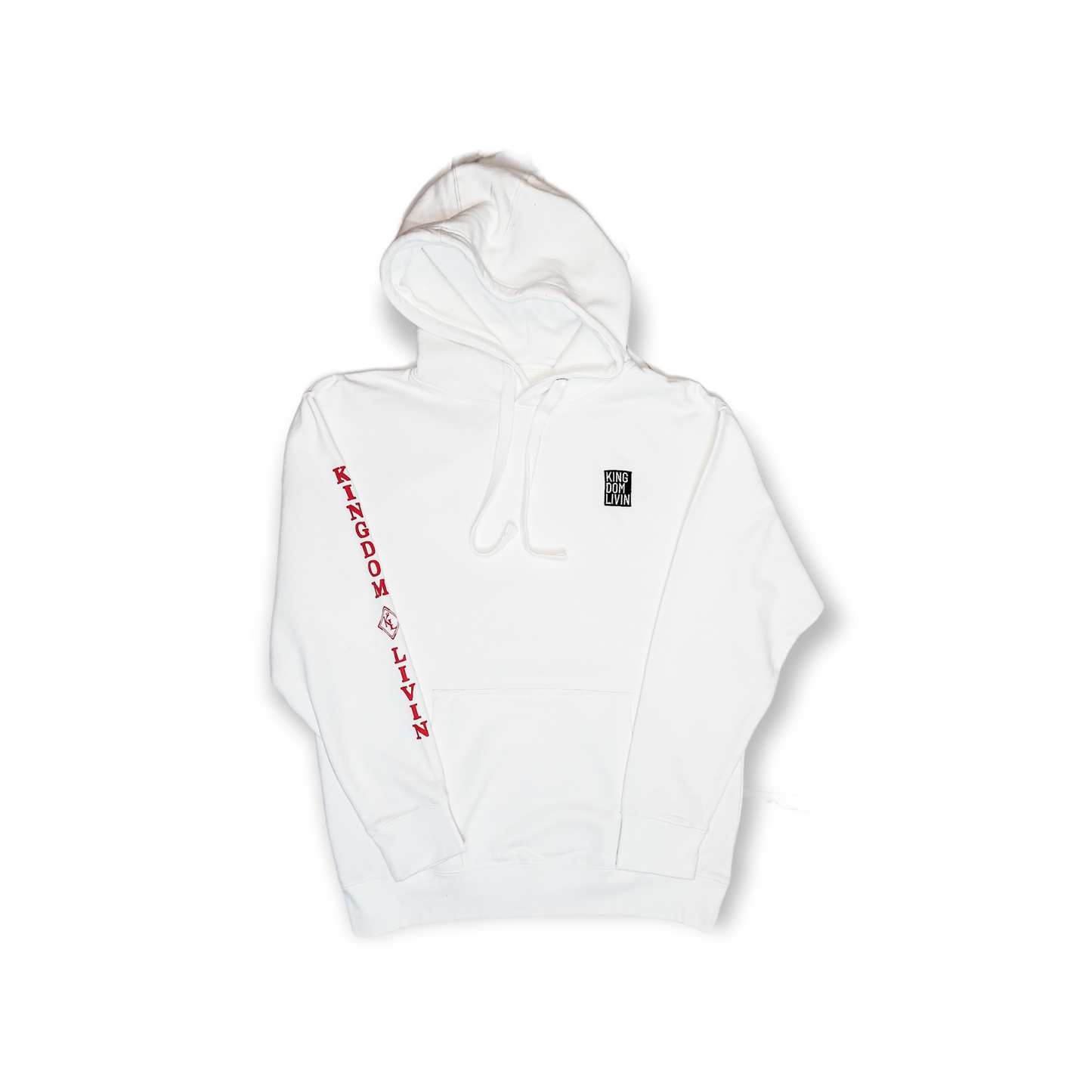 KDL Premium Pullover Hoodie ( White/ Black-Red)