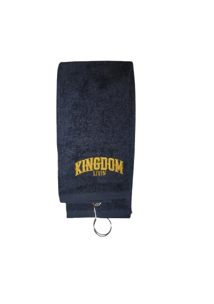 KDL Golf towel. Black/Gold