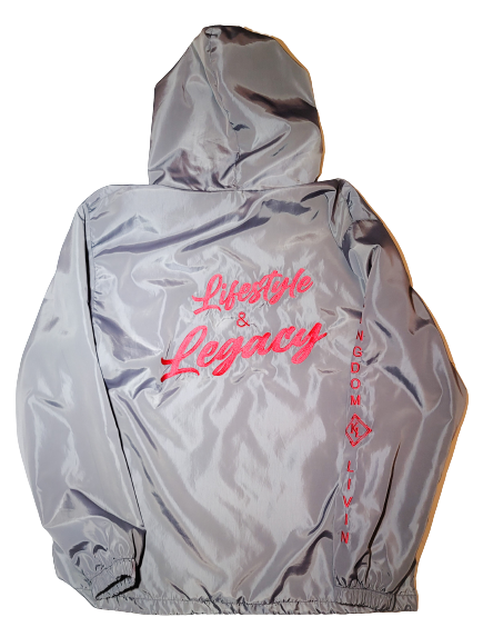 KDL Windbreaker Grey/Red Zip Up