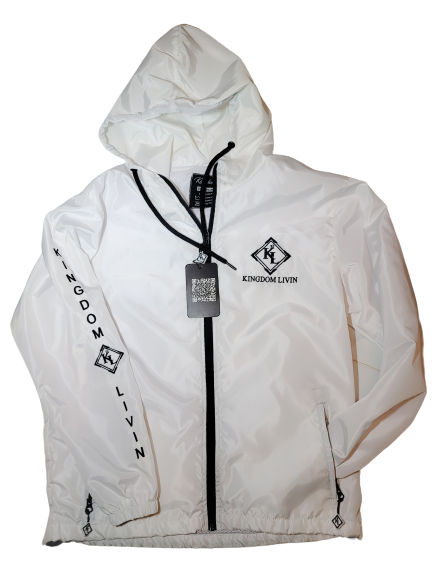 KDL Windbreaker White/Black Zip up