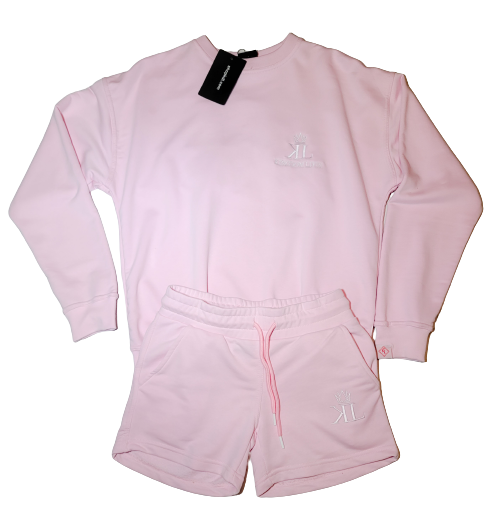 KDl Ladies Sweat/Shorts set pink/white