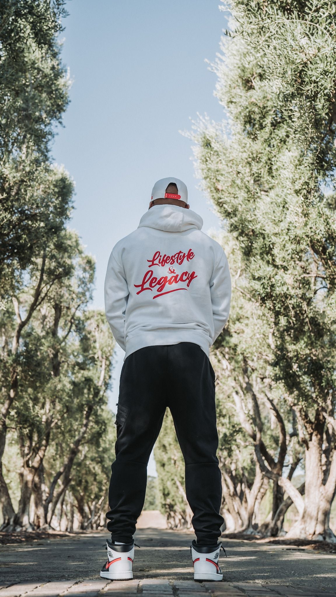 KDL Premium Pullover Hoodie ( White/ Black-Red)